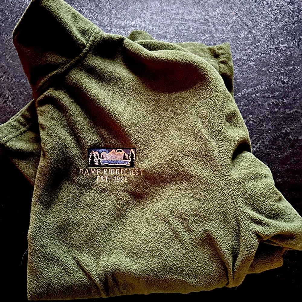 Camp Ridgecrest fleece pullover, color level zip